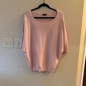 Quince Soft Pink Women's Crew Neck Sweater cotton cashmere- lightweight!